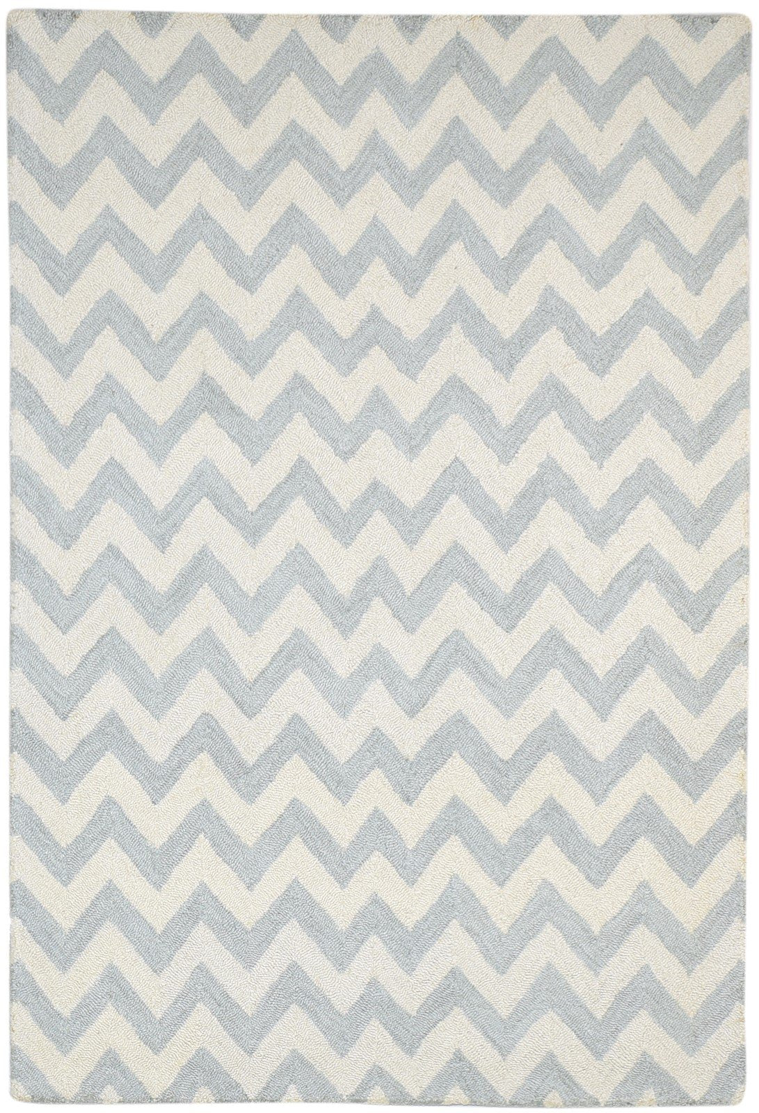 Wool Grey Rug 4' X 6' Modern Hand Tufted Scandinavian Chevron Room Size Carpet 