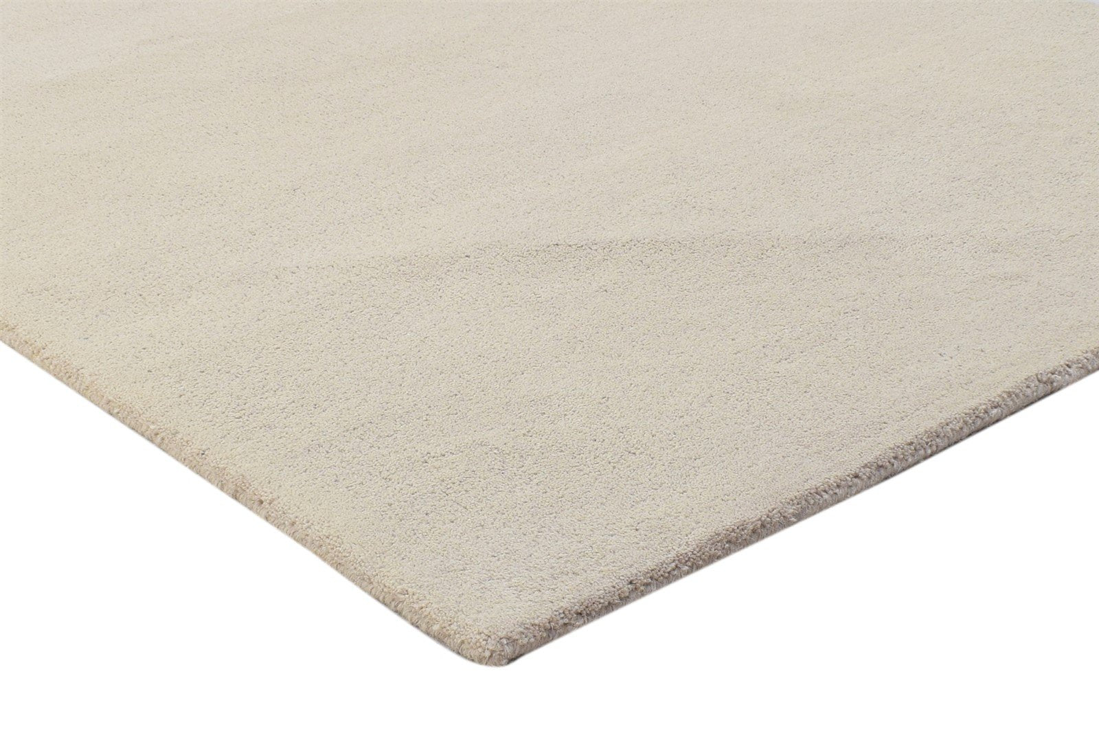 3' X 5' Rug Wool Beige Modern Hand Tufted Scandinavian Solid Room Size Carpet 