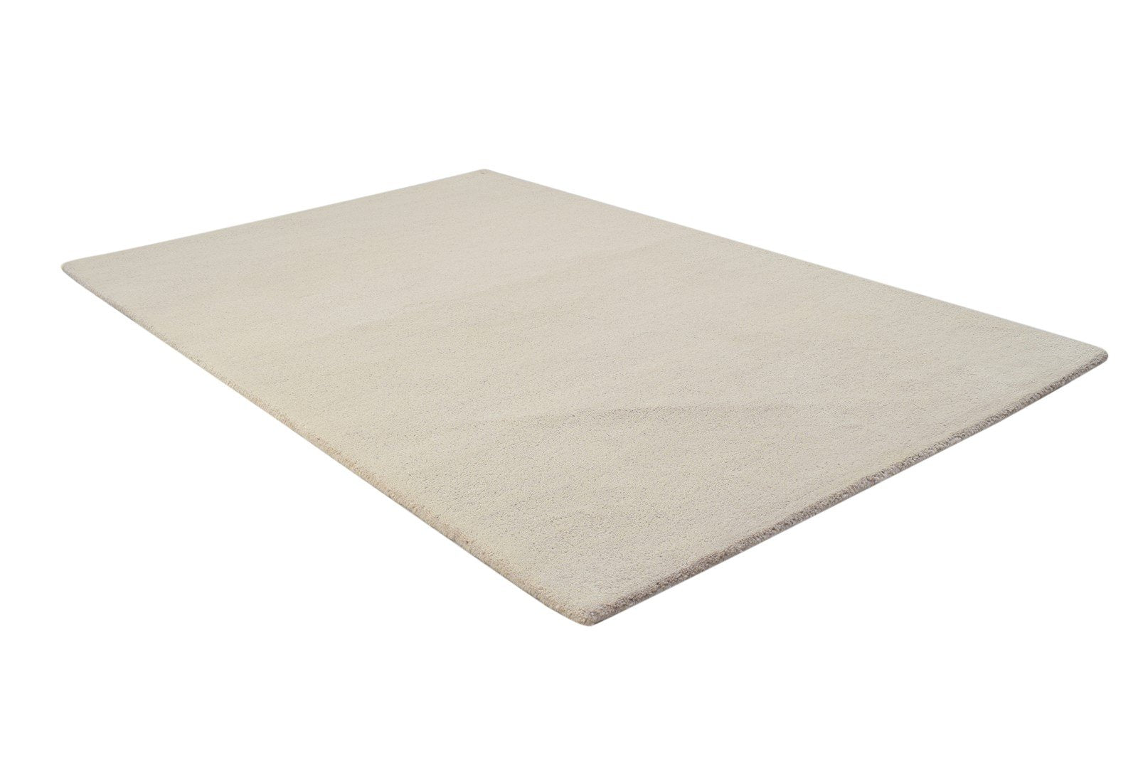 3' X 5' Rug Wool Beige Modern Hand Tufted Scandinavian Solid Room Size Carpet 