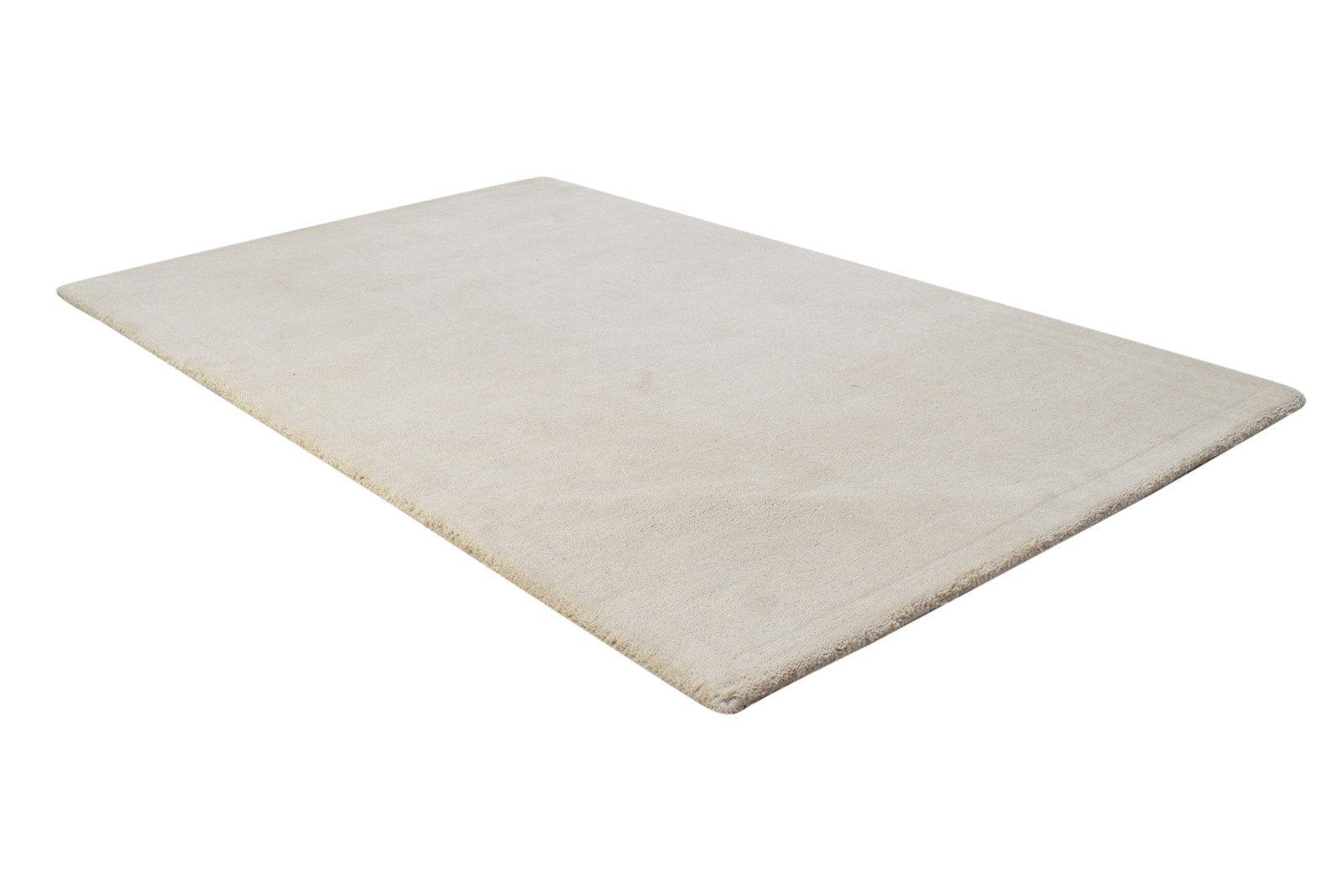 Hand Tufted Beige Wool Rug 3' X 5' Modern Scandinavian Solid Room Size Carpet 