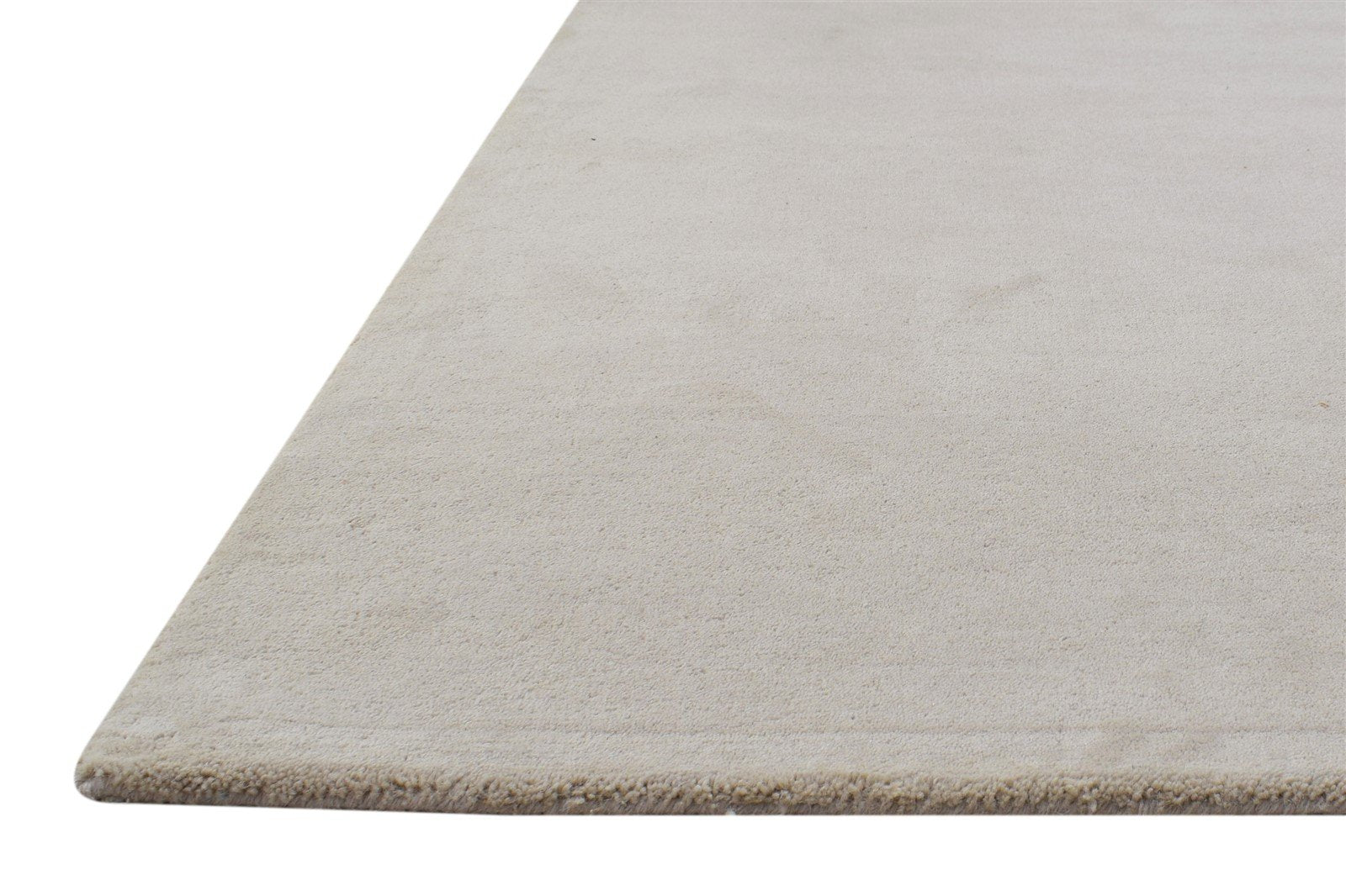 Hand Tufted Beige Wool Rug 3' X 5' Modern Scandinavian Solid Room Size Carpet 