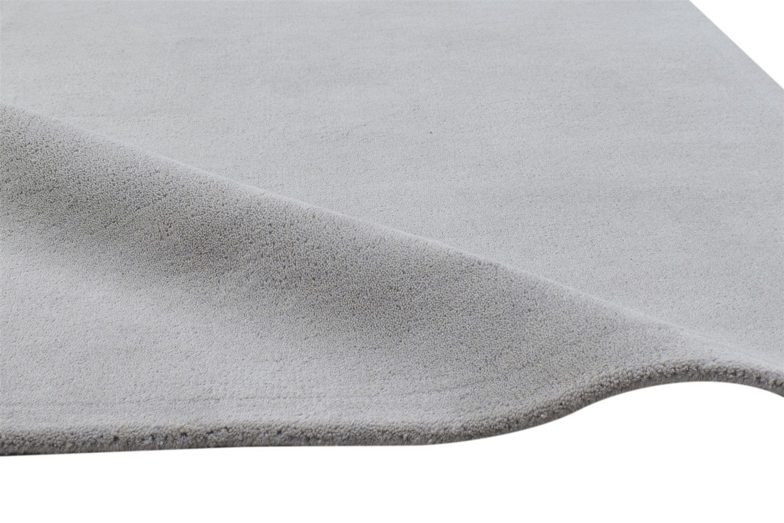 Grey Wool Rug 3' X 5' Modern Hand Tufted Scandinavian Solid Room Size Carpet 