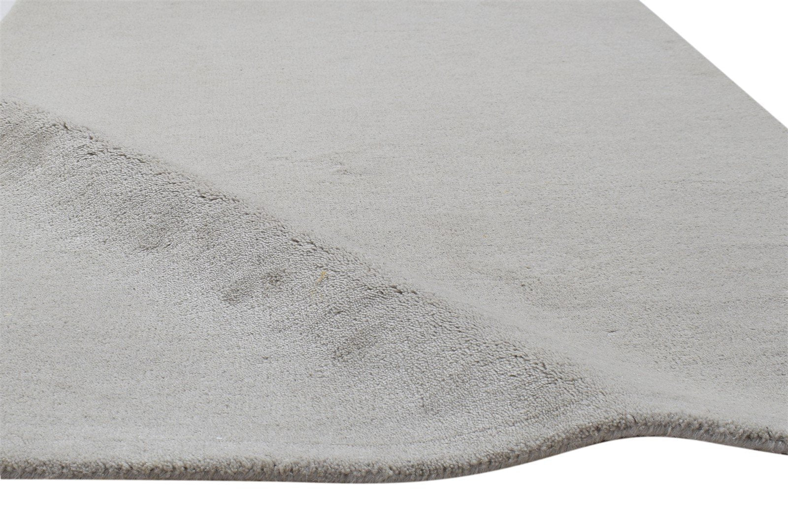 Grey Wool Rug 3' X 5' Modern Hand Tufted Scandinavian Solid Room Size Carpet 