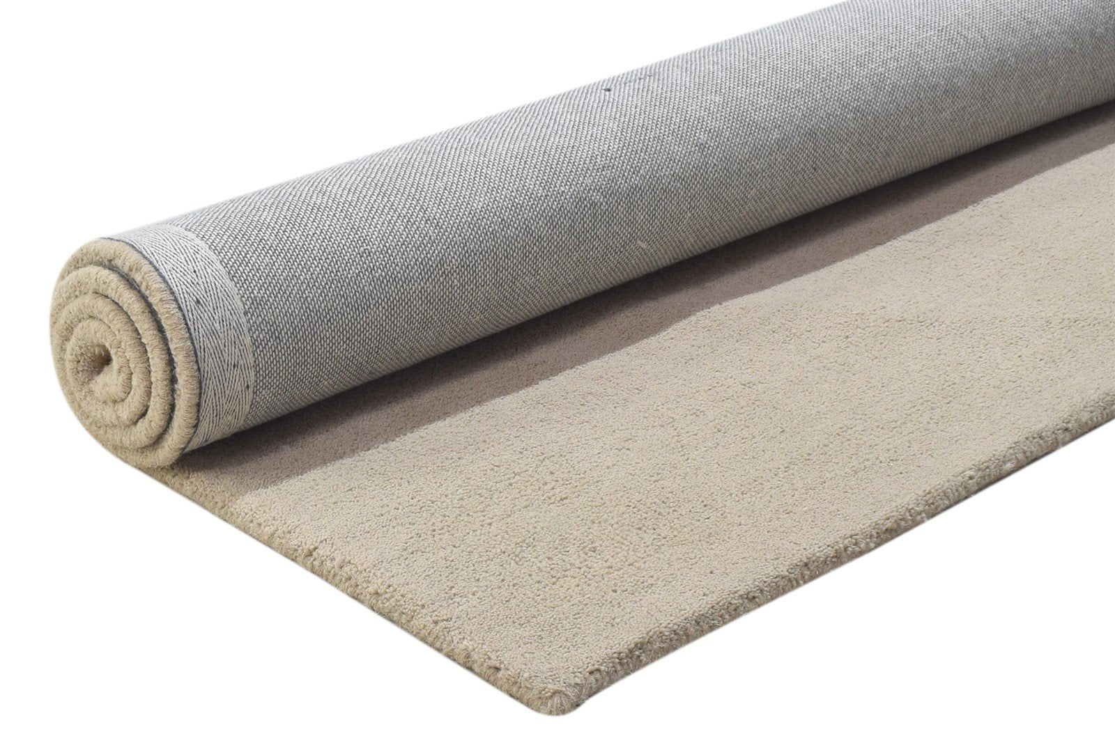 Wool Beige Rug 3' X 5' Modern Hand Tufted Scandinavian Solid Room Size Carpet 