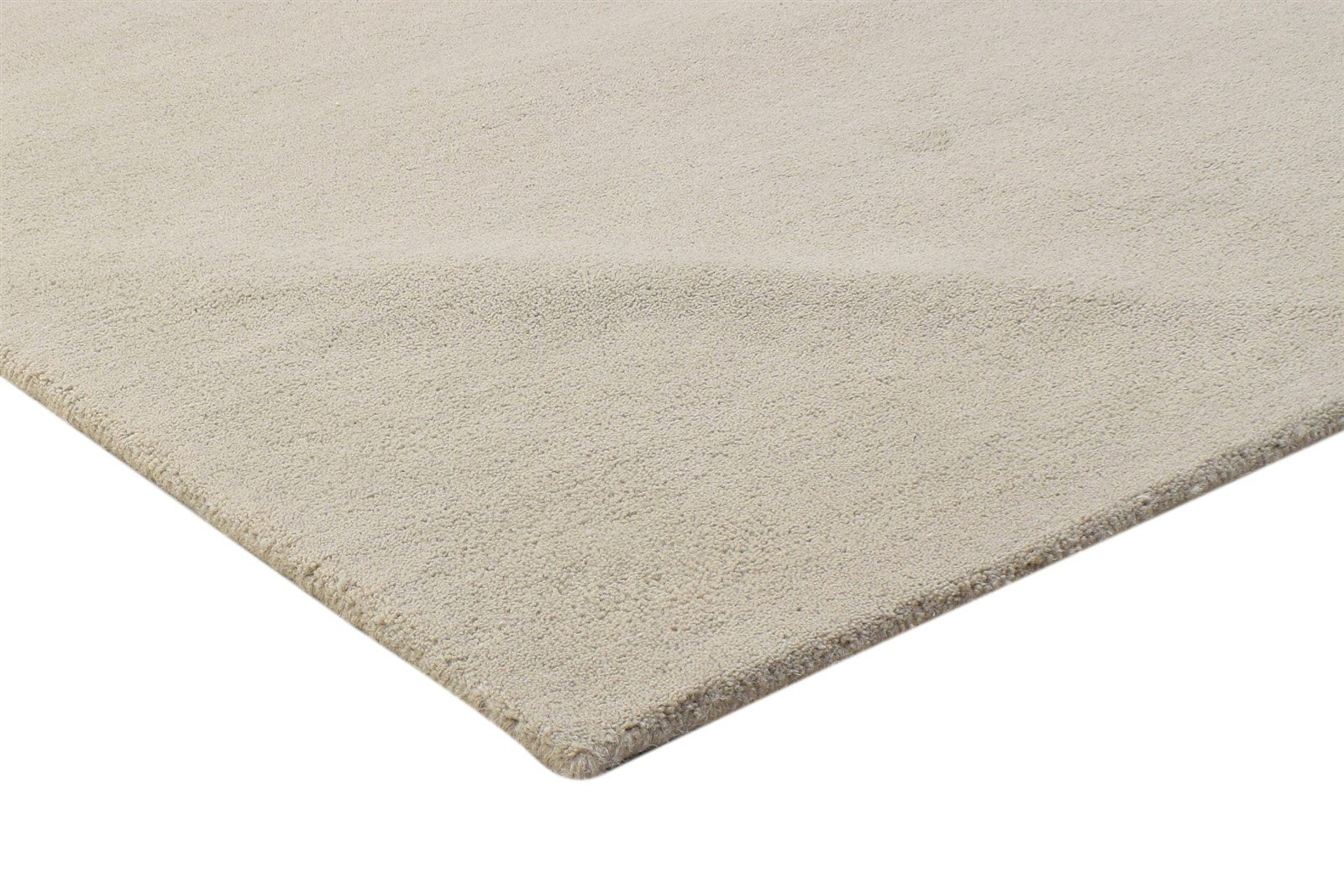 Wool Beige Rug 3' X 5' Modern Hand Tufted Scandinavian Solid Room Size Carpet 