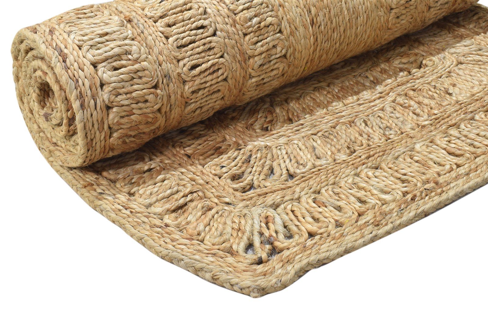 Jute Beige Rug 3' X 9' Modern Hand Woven Scandinavian Solid Room Size Runner 