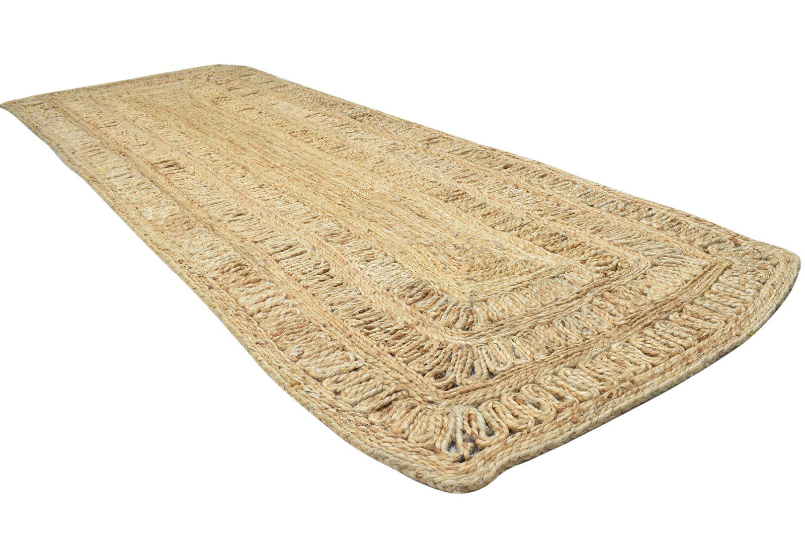 Jute Beige Rug 3' X 9' Modern Hand Woven Scandinavian Solid Room Size Runner 