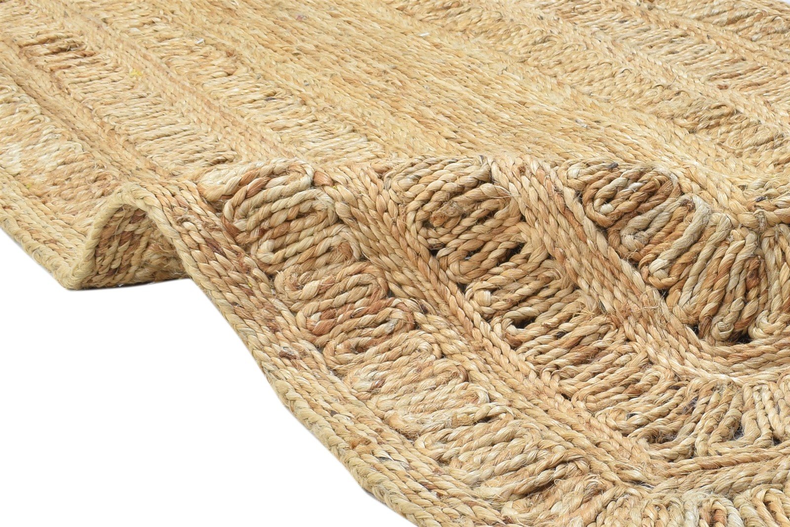 Jute Beige Rug 3' X 9' Modern Hand Woven Scandinavian Solid Room Size Runner 