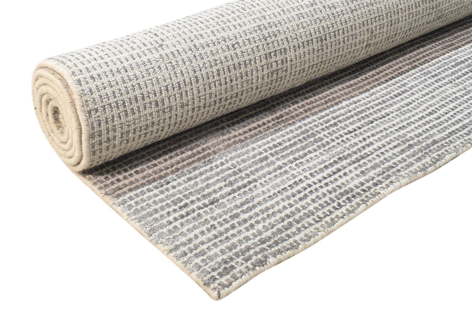 Grey Wool / Silk Rug 5X8 Modern Handloom Scandinavian Solid Room Size Carpet 