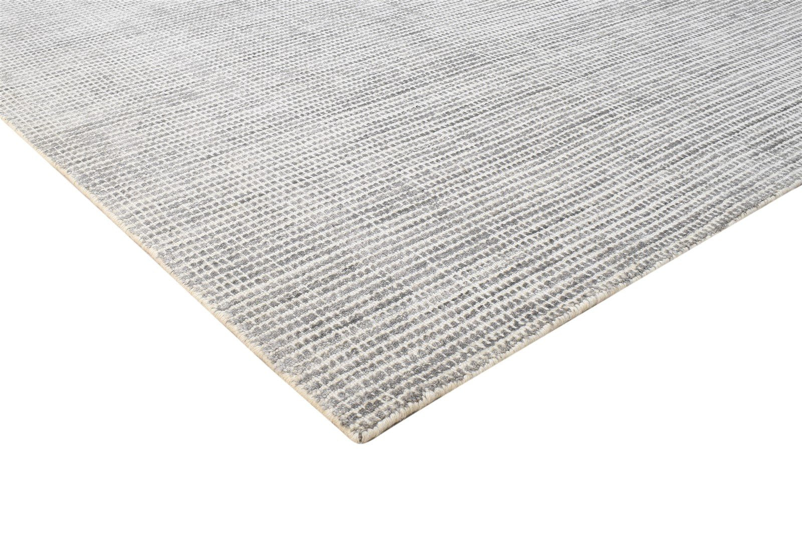 Grey Wool / Silk Rug 5X8 Modern Handloom Scandinavian Solid Room Size Carpet 