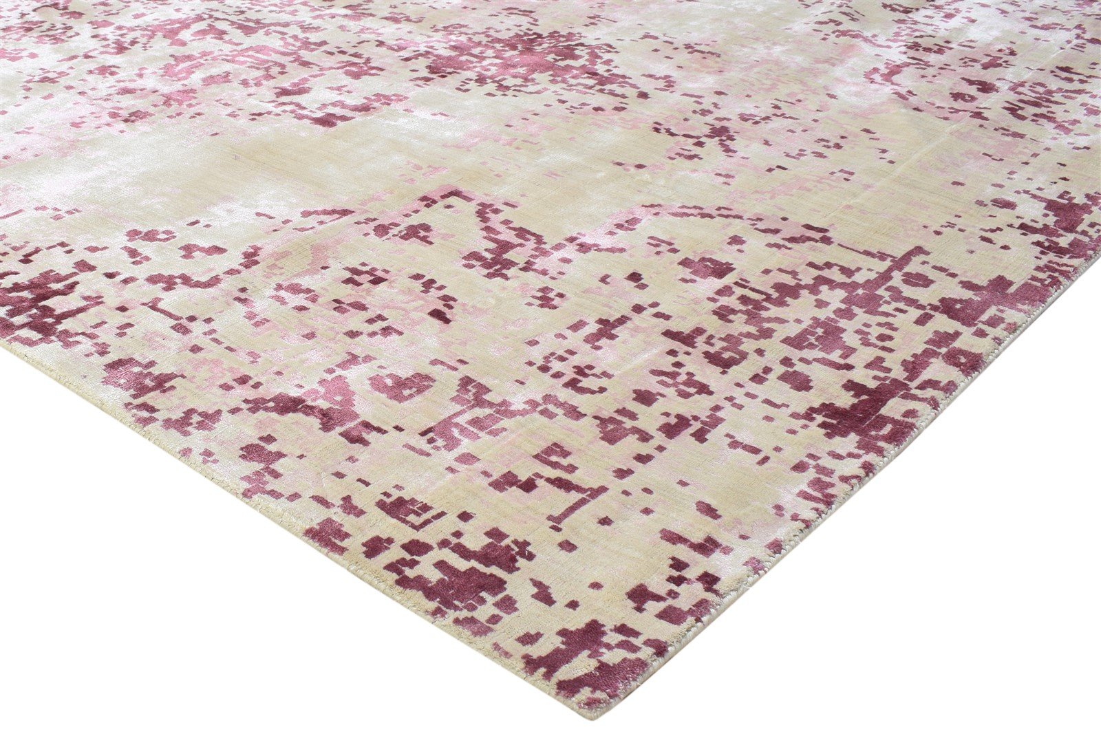 Purple Silk Rug 6' X 9' Modern Handloom Indian Abstract Room Size Carpet 