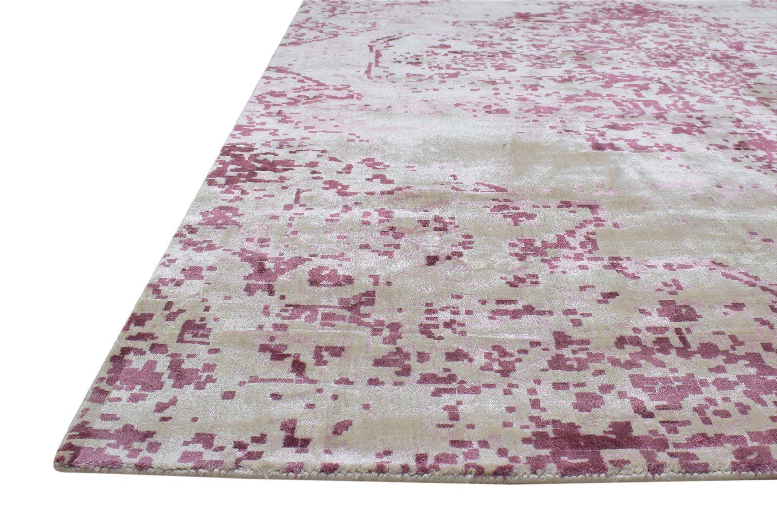 Purple Silk Rug 6' X 9' Modern Handloom Indian Abstract Room Size Carpet 