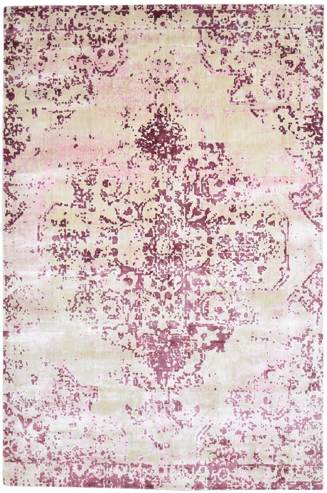 Purple Silk Rug 6' X 9' Modern Handloom Indian Abstract Room Size Carpet 