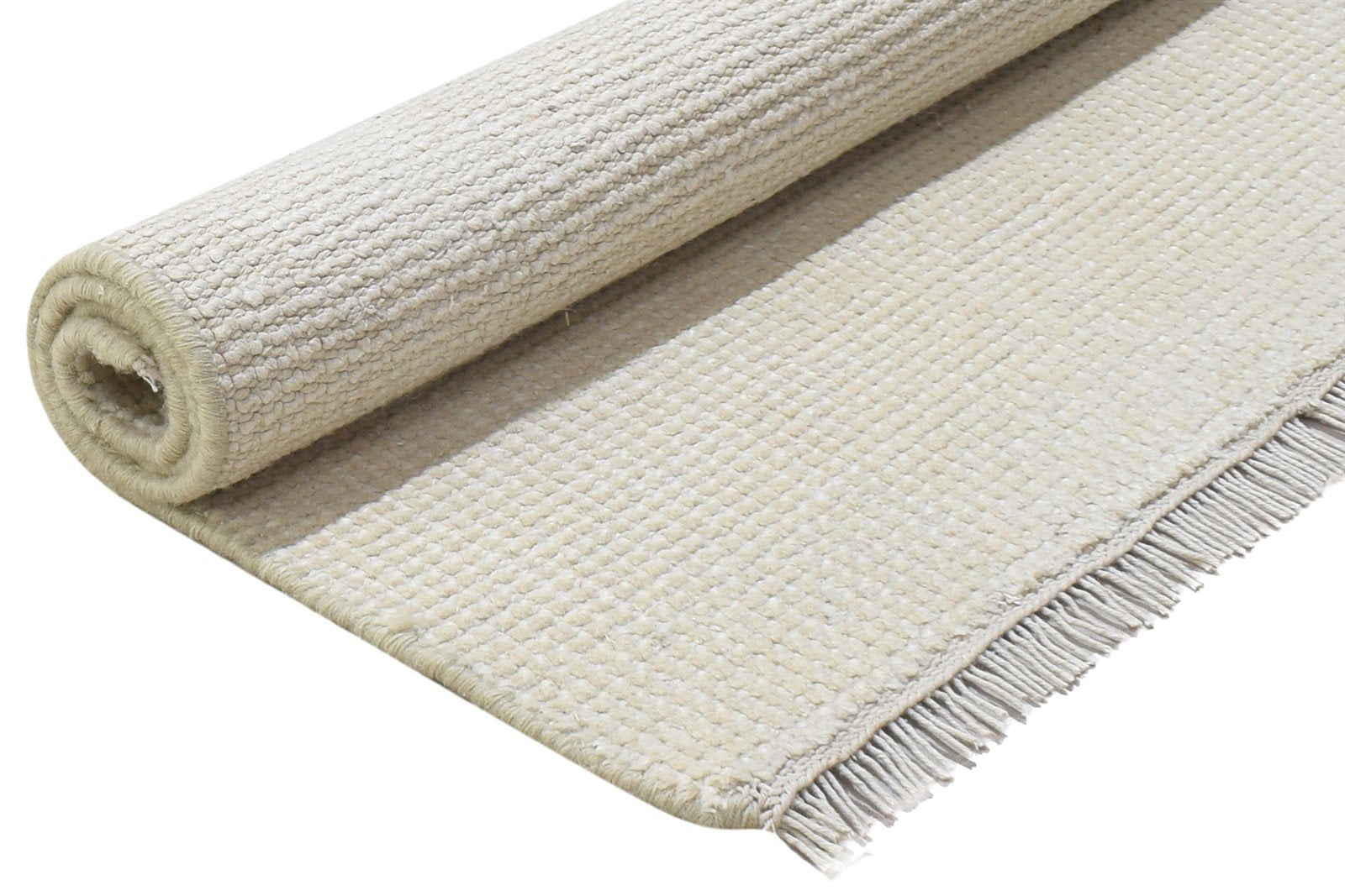 Wool Sand Rug 2' X 3' Modern Hand Knotted Scandinavian Solid Small Carpet 