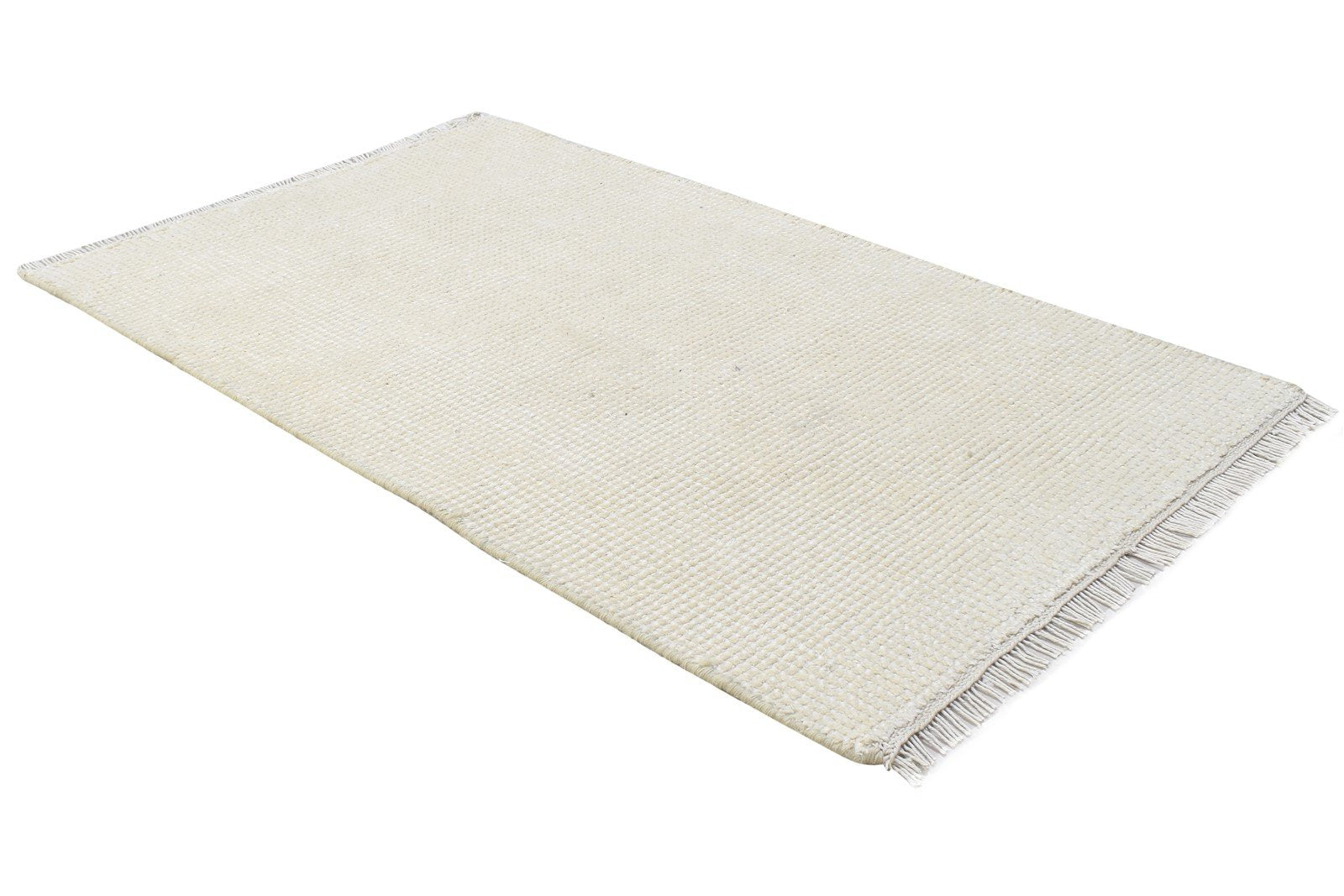 Wool Sand Rug 2' X 3' Modern Hand Knotted Scandinavian Solid Small Carpet 