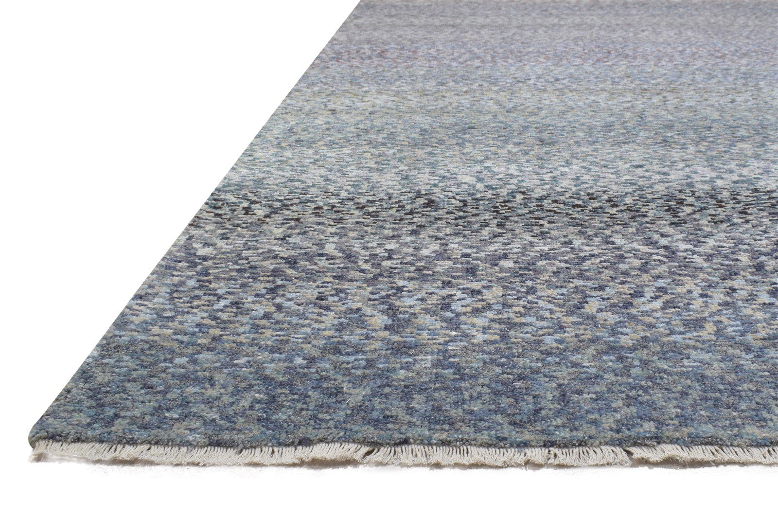 9' X 12' Rug Wool Blue Modern Hand Knotted Bohemian Abstract Large Carpet 