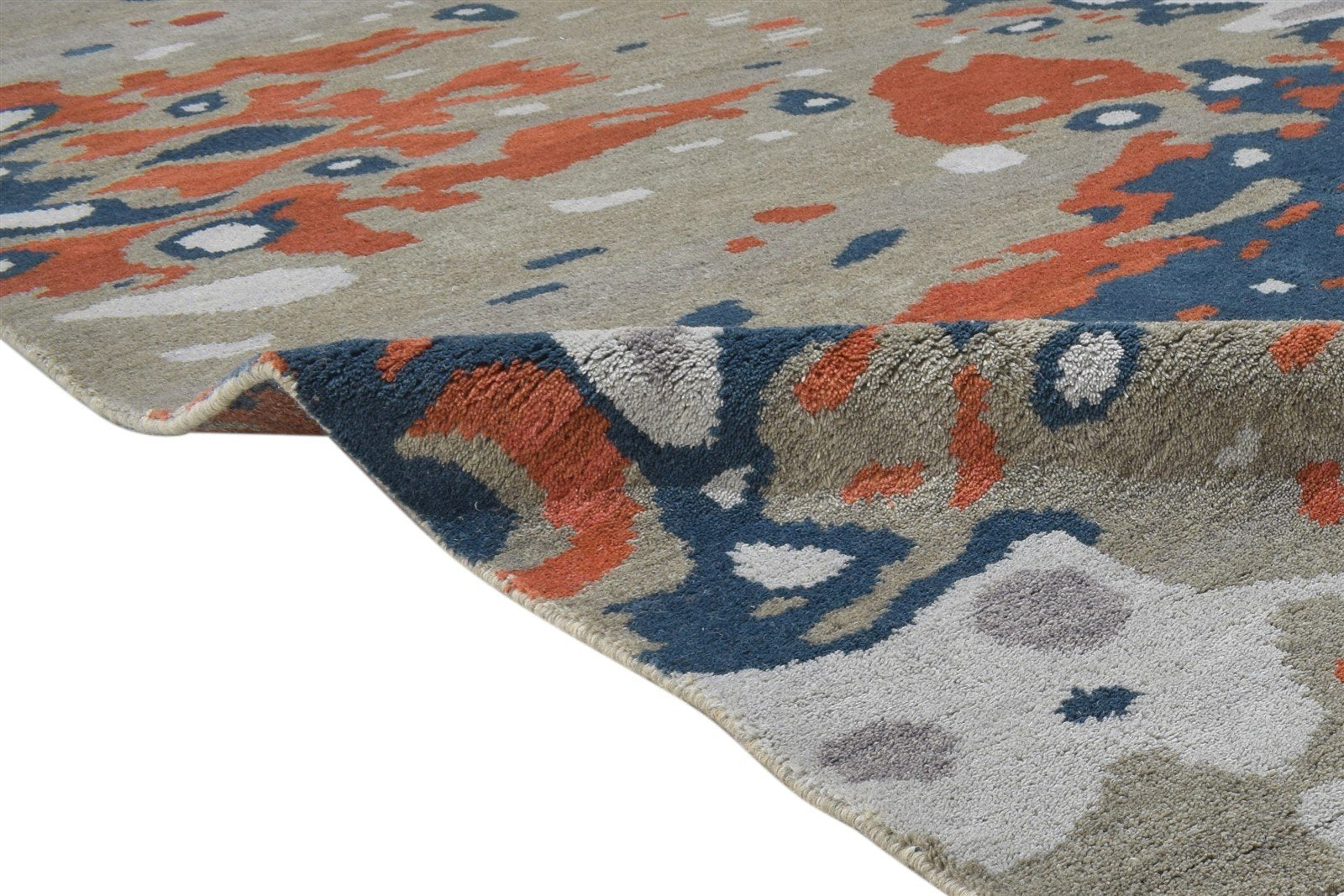 Grey Wool Rug 6' X 9' Modern Hand Knotted Bohemian Abstract Room Size Carpet  Area Rug 