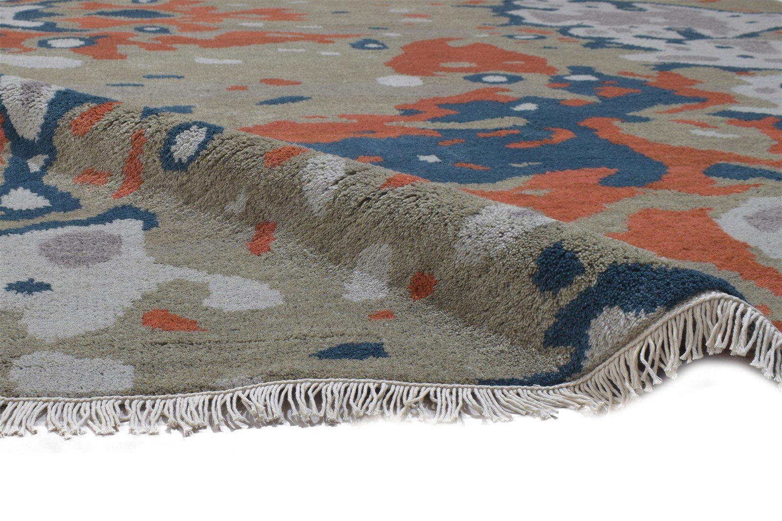 Grey Wool Rug 6' X 9' Modern Hand Knotted Bohemian Abstract Room Size Carpet  Area Rug 