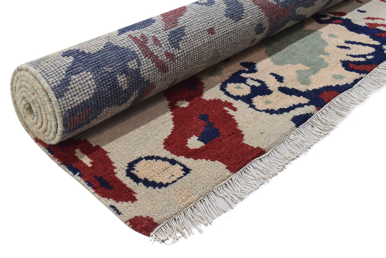 Wool Sand Rug 6' X 9' Modern Hand Knotted Bohemian Abstract Room Size Carpet 