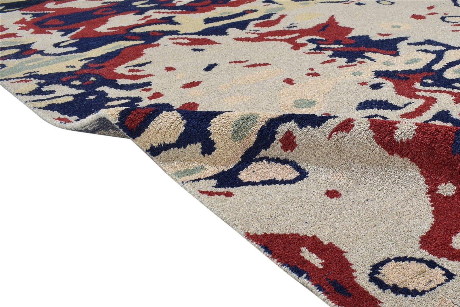 Wool Sand Rug 6' X 9' Modern Hand Knotted Bohemian Abstract Room Size Carpet 