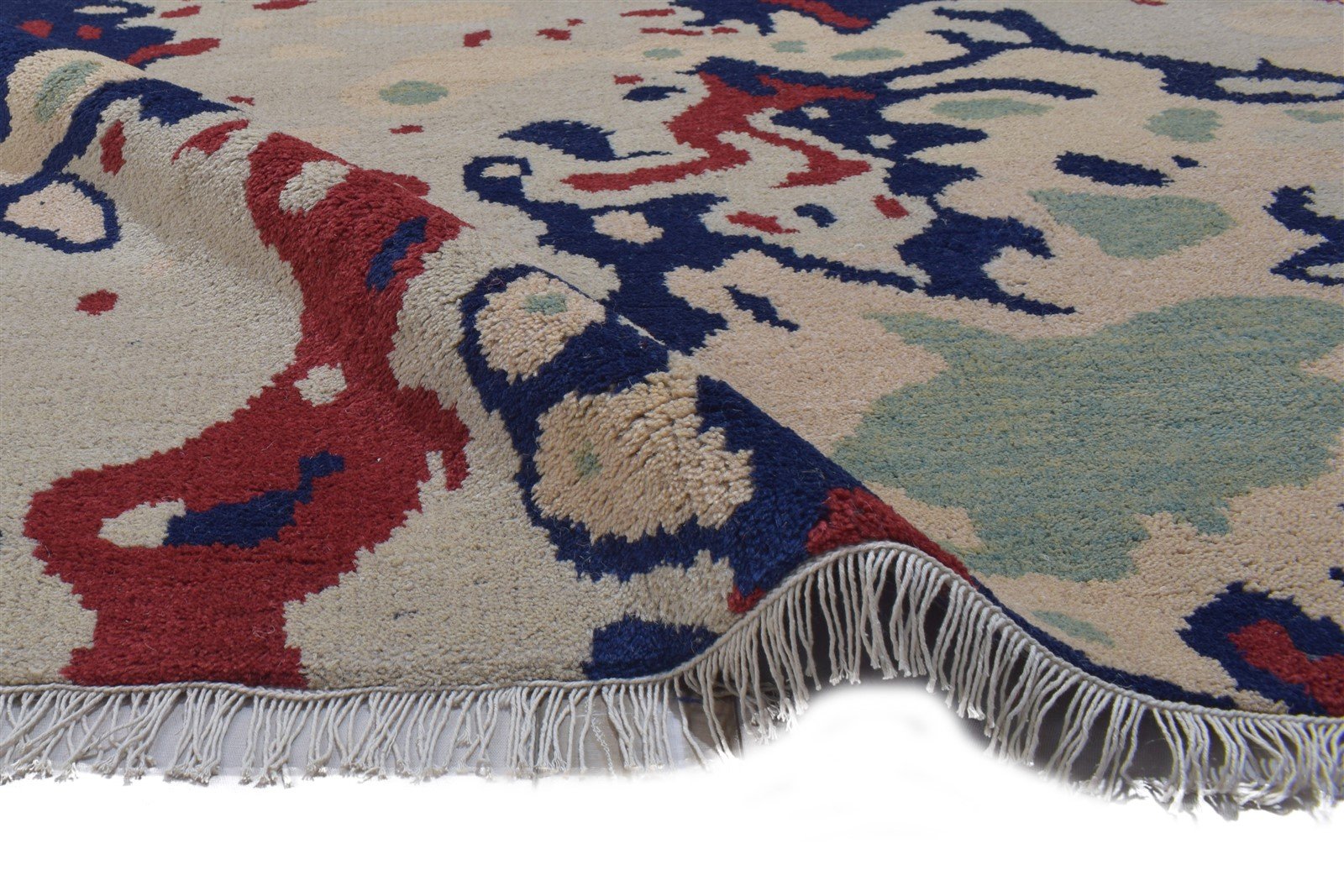 Wool Sand Rug 6' X 9' Modern Hand Knotted Bohemian Abstract Room Size Carpet 