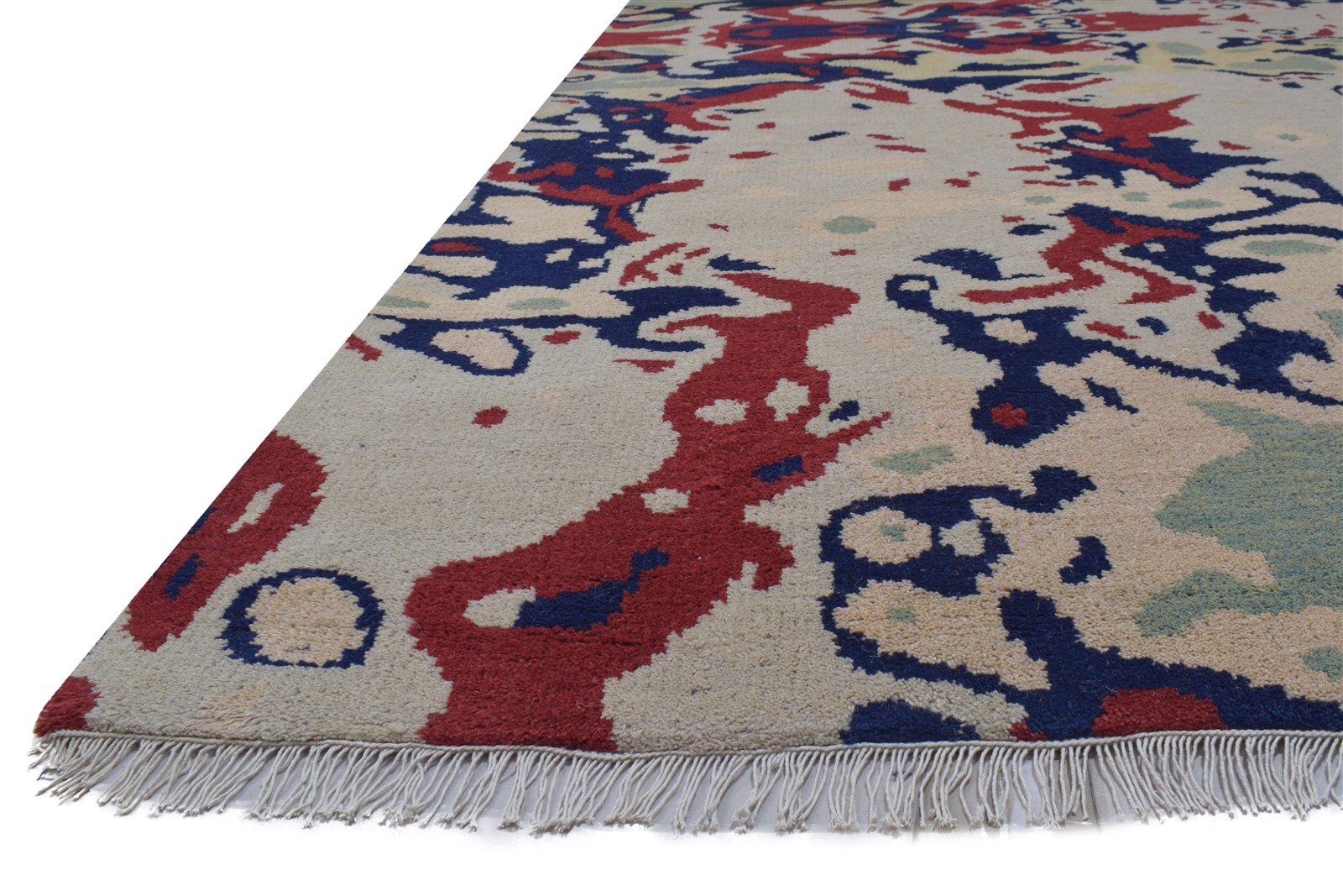 Wool Sand Rug 6' X 9' Modern Hand Knotted Bohemian Abstract Room Size Carpet 