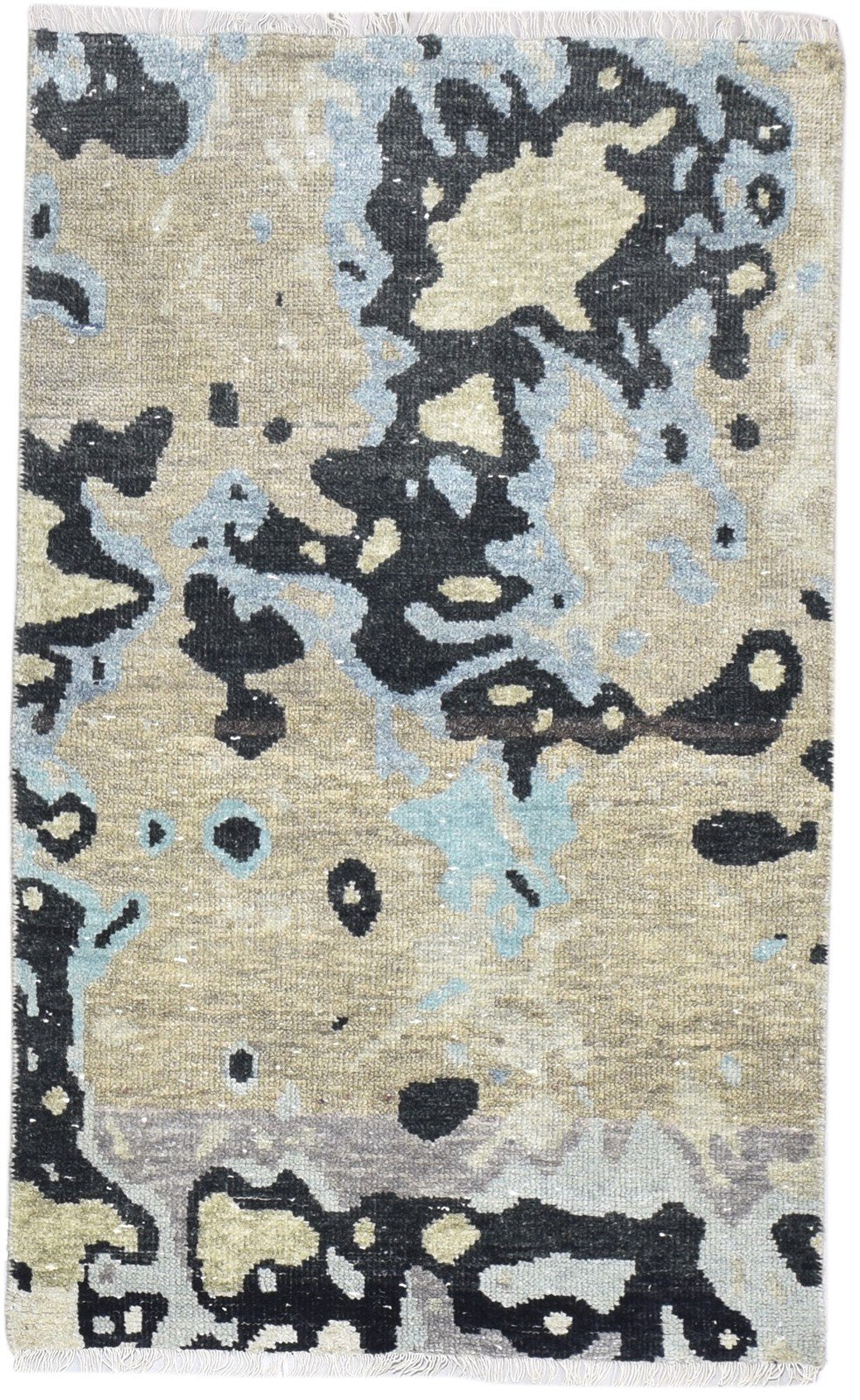 3' X 5' Rug Wool Sage Modern Hand Knotted Bohemian Abstract Room Size Carpet 