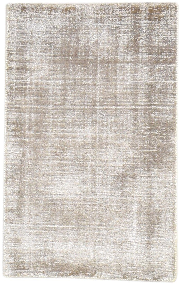 Wool Beige Rug 2' X 3' Modern Handloom Scandinavian Solid Small Carpet 