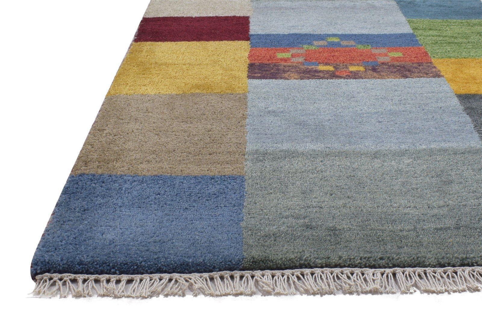 Hand Knotted Multi Color Wool Rug 2'6 X 5' Persien Gabbeh Tribal Small Carpet 