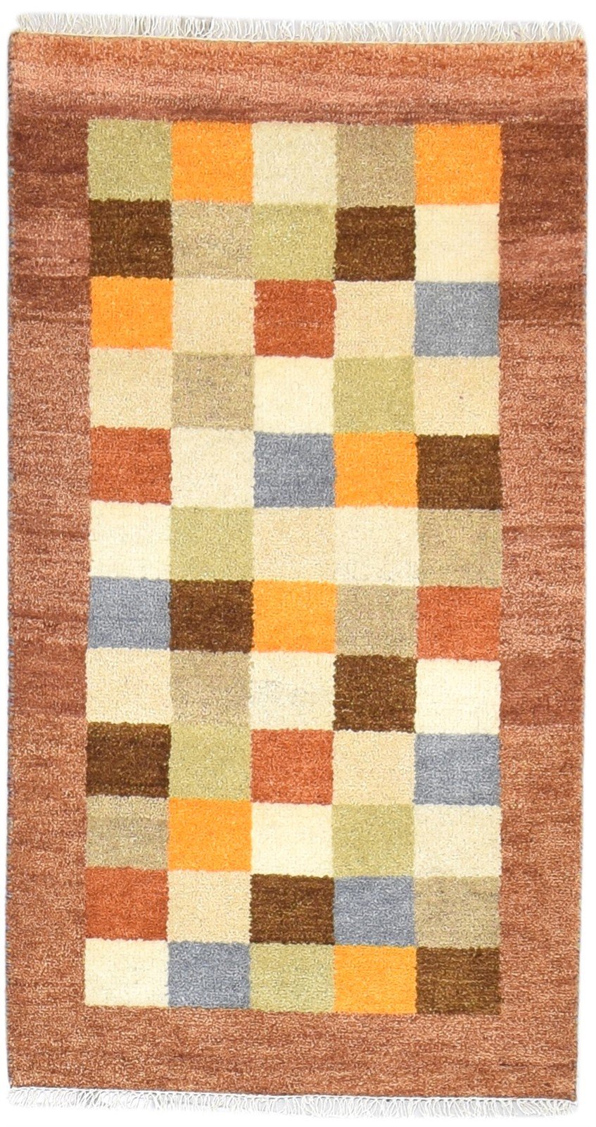 Hand Knotted Rust Wool Rug 2'6 X 5' Persien Gabbeh Tribal Small Carpet 