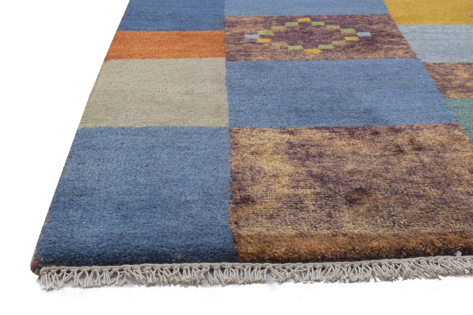 Hand Knotted Blue Wool Rug 2'6 X 5' Persien Gabbeh Tribal Small Carpet 