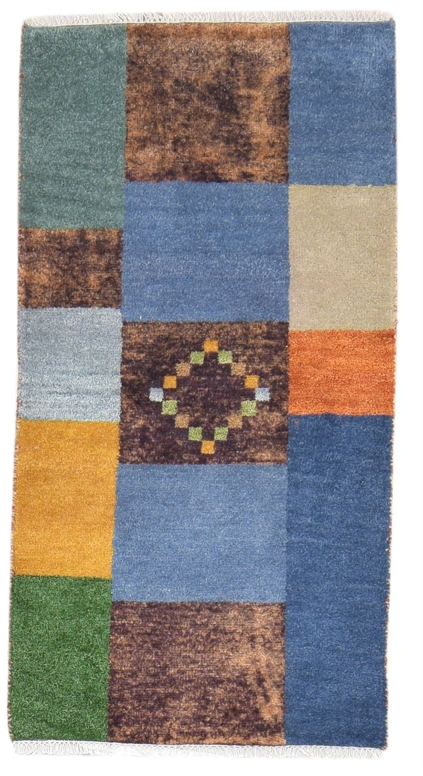 Hand Knotted Blue Wool Rug 2'6 X 5' Persien Gabbeh Tribal Small Carpet 