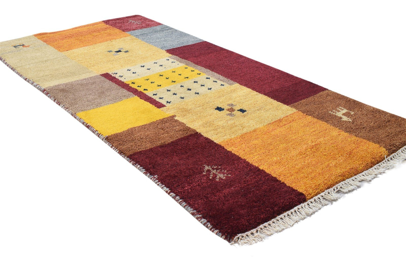 Wool Multi Color Rug 2'6 X 5' Persien Hand Knotted Gabbeh Tribal Small Carpet 