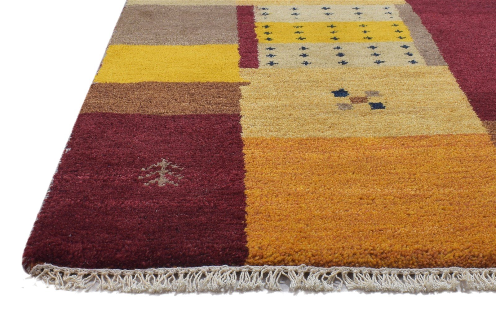 Wool Multi Color Rug 2'6 X 5' Persien Hand Knotted Gabbeh Tribal Small Carpet 