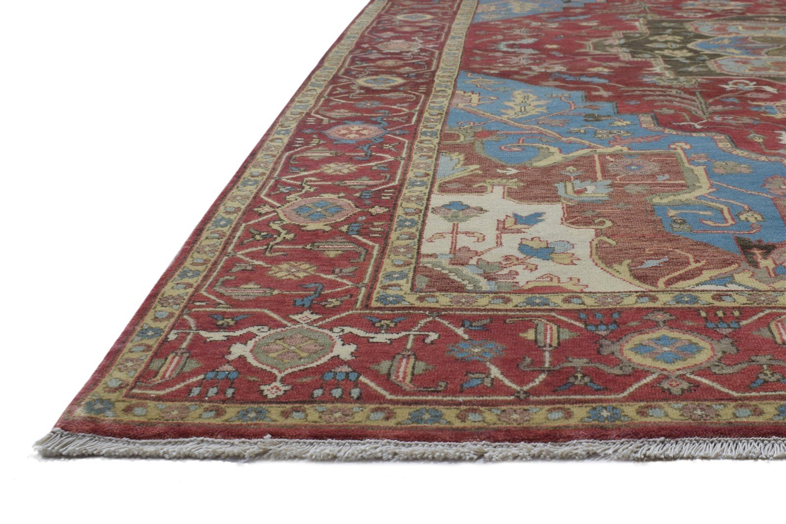 8' X 10' Rug Wool Red Persien Hand Knotted Heriz-Indian Oriental Large Carpet 