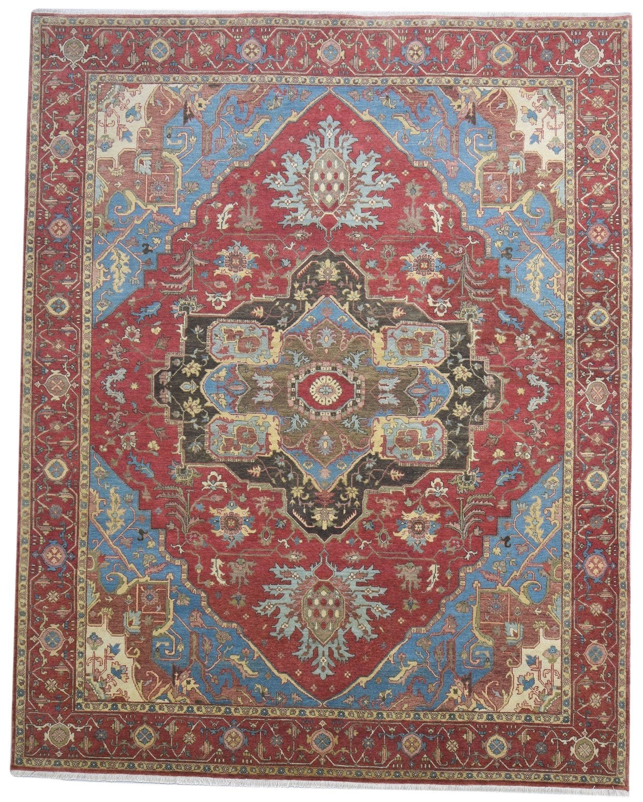 8' X 10' Rug Wool Red Persien Hand Knotted Heriz-Indian Oriental Large Carpet 