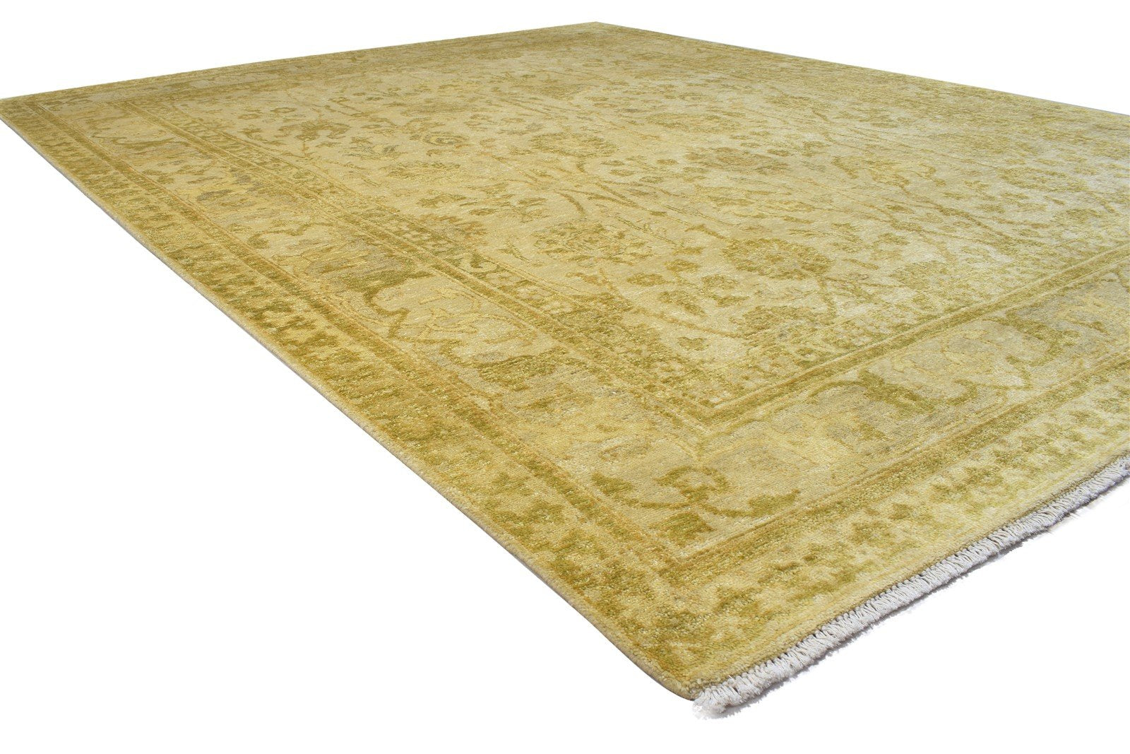 Wool Beige Rug 8' X 11' Persien Hand Knotted Sarouk-Indian Oriental Large Carpet 