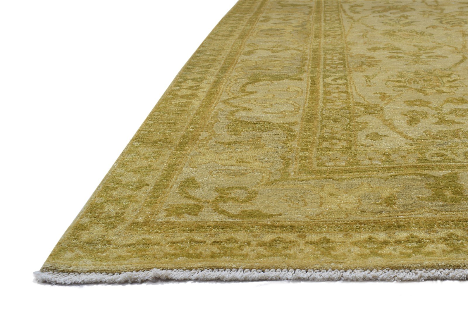 Wool Beige Rug 8' X 11' Persien Hand Knotted Sarouk-Indian Oriental Large Carpet 