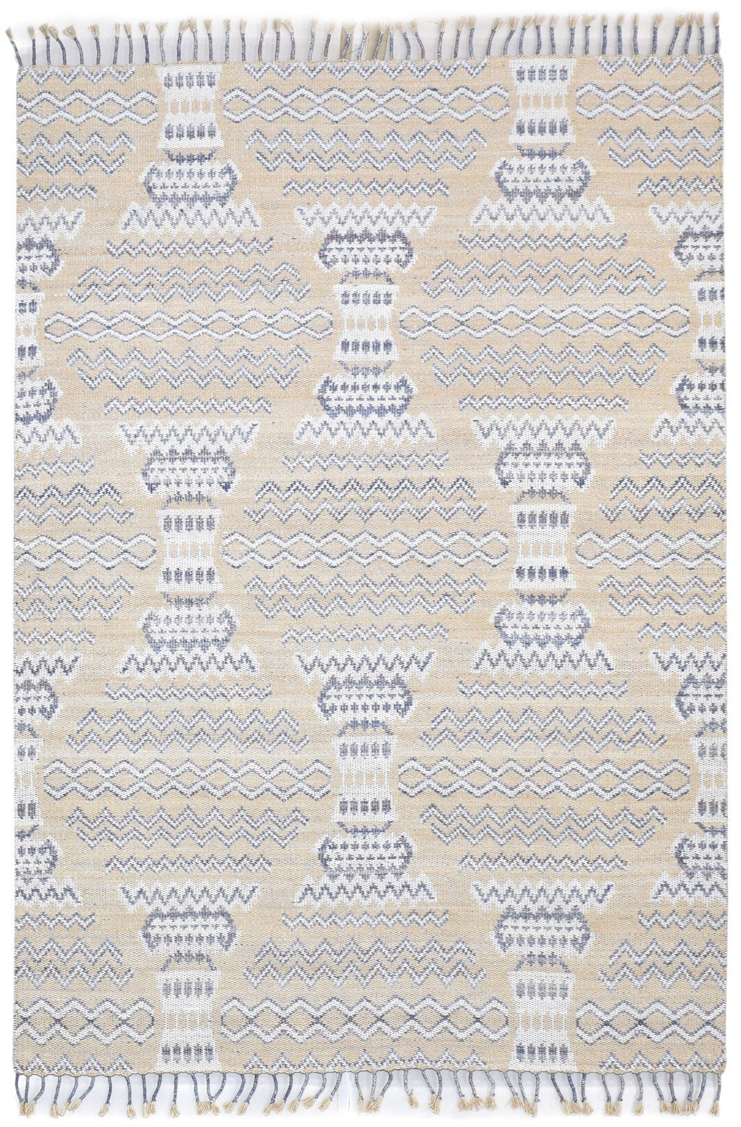 5X7 Rug Pet Yarn Beige Modern Jacquard Loom Moroccan Southwestern Room Size   7864229986453
