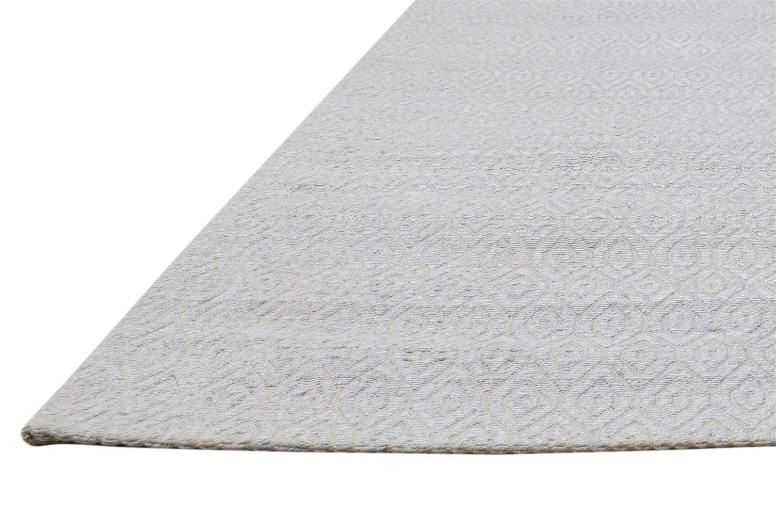 5X7 Rug Silk Off-White Modern Jacquard Loom Scandinavian Diamond Room Size   7864466899093