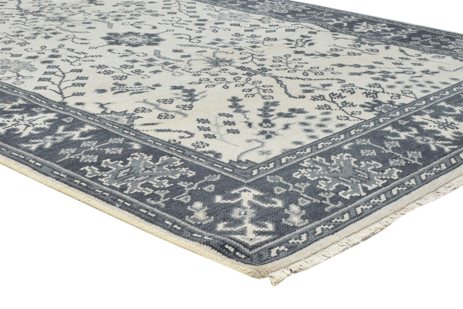 5X7 Rug Wool Ivory Persian Hand Knotted Sarouk-Indian Oriental Room Size Carpet   7864083284117