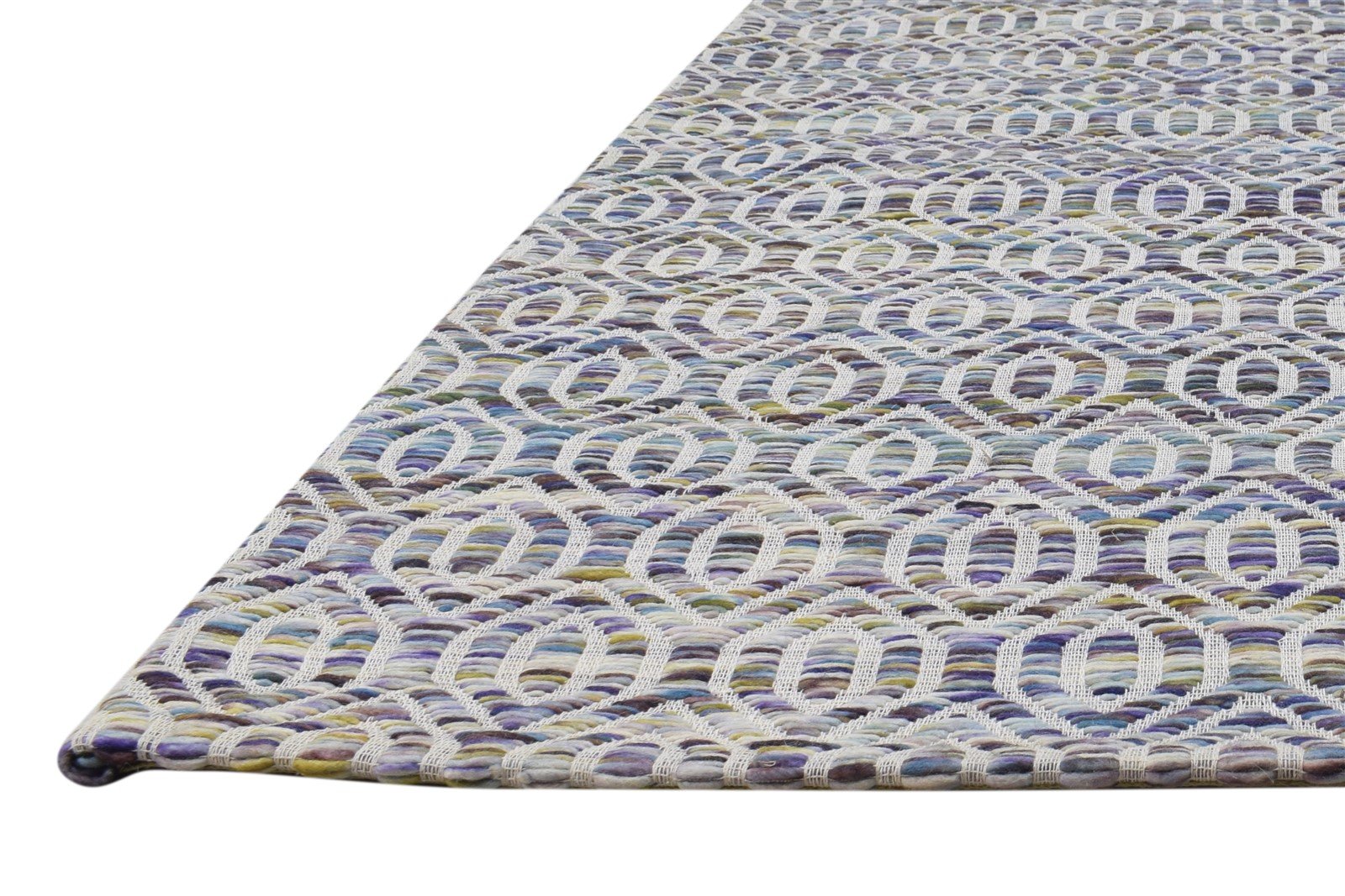 5X7 Rug Wool Multi Color Modern Jacquard Loom Scandinavian Honeycomb Room Size   7864463392917