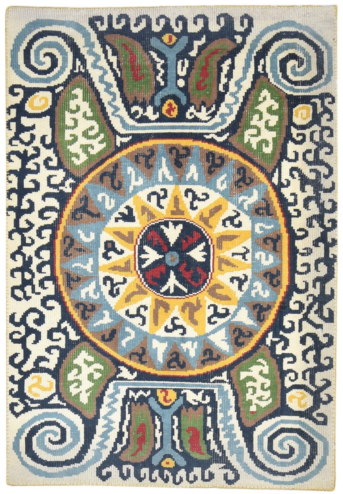 Cassandra 5X7 Rug Wool Multi Color Persian Hand Knotted Southwestern Tribal   7864876204181