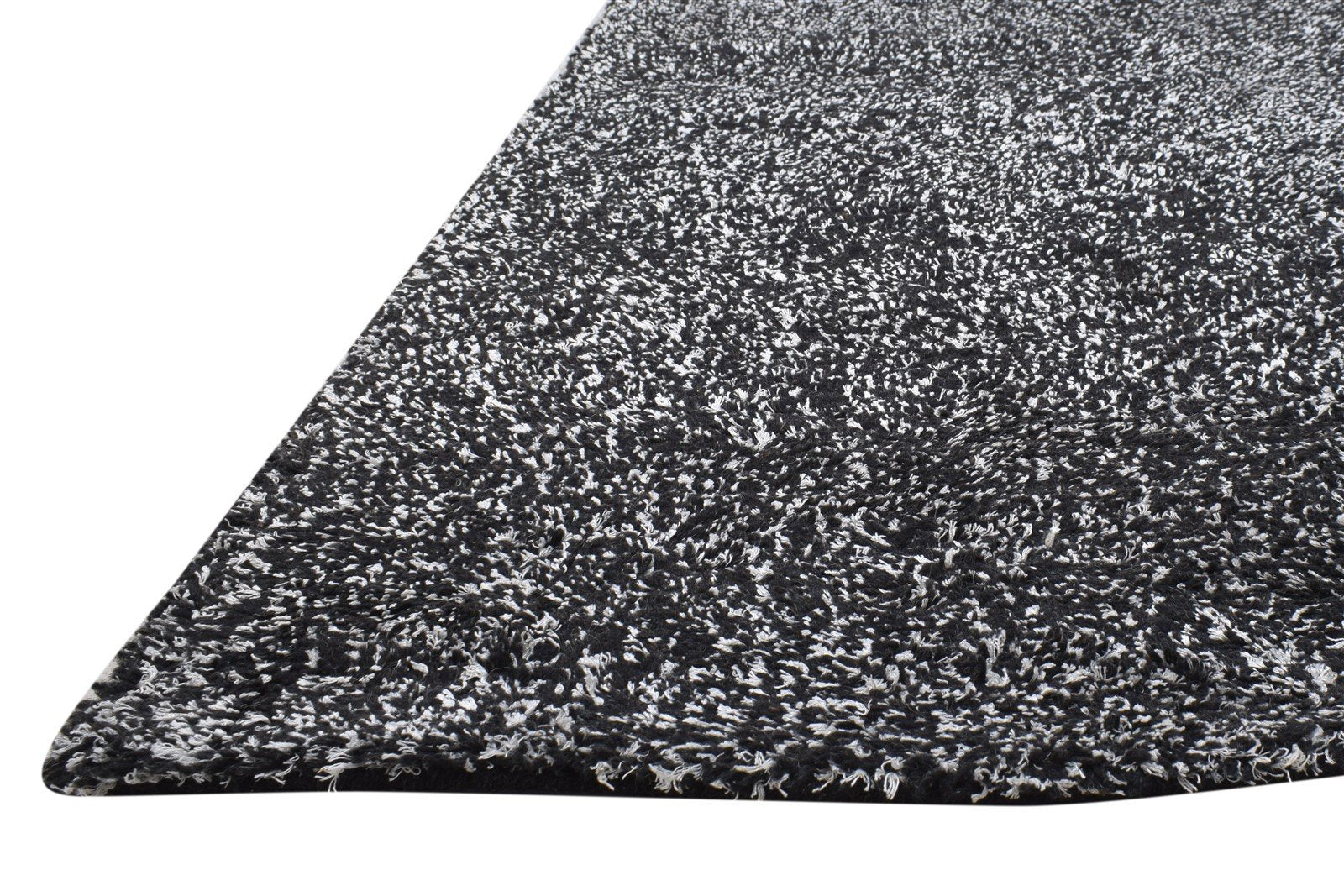 5X7 Rug Wool / Silk Black Modern Handloom Scandinavian Solid Room Size Carpet   7864153735317