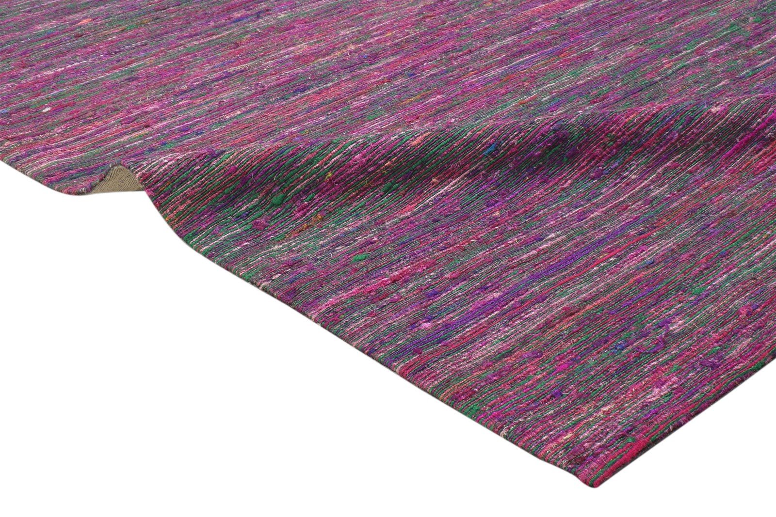 Odelle 5X7 Rug Wool / Silk Purple Modern Jacquard Loom Bohemian Solid   7864177361045
