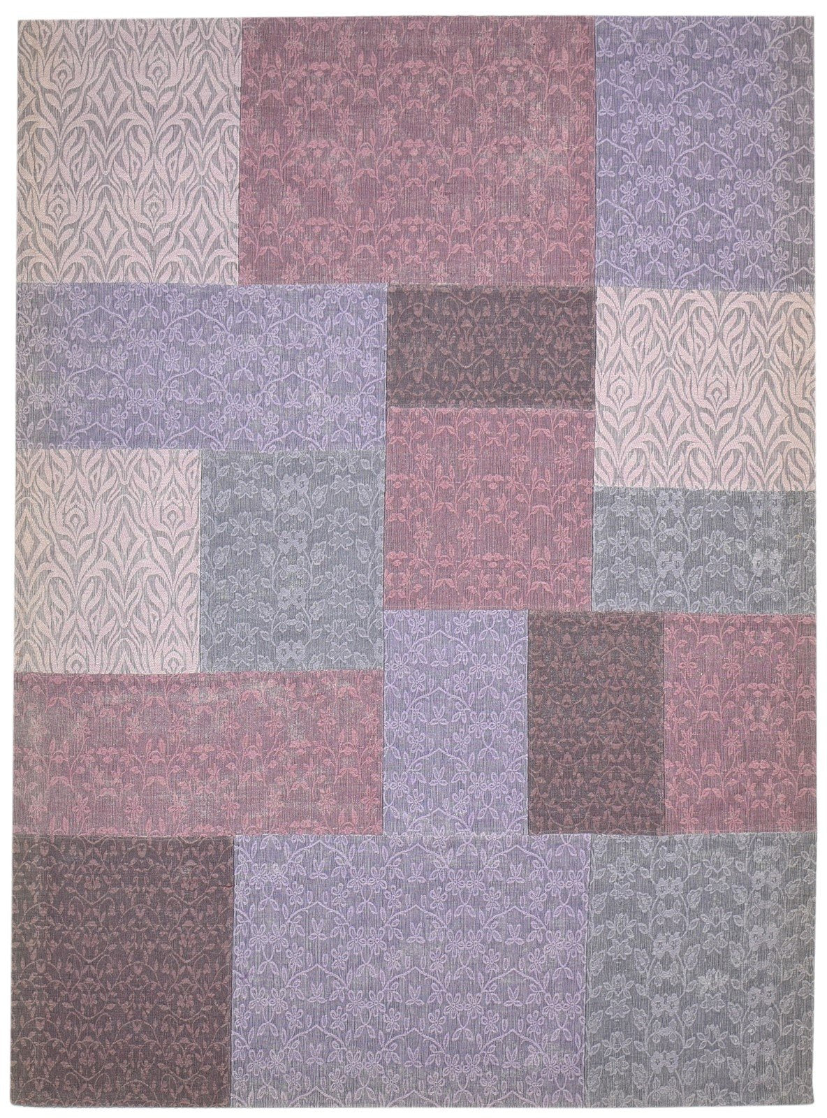 5X7 Rug Wool / Silk Purple Modern Jacquard Loom French Floral Room Size Carpet   7864178376853