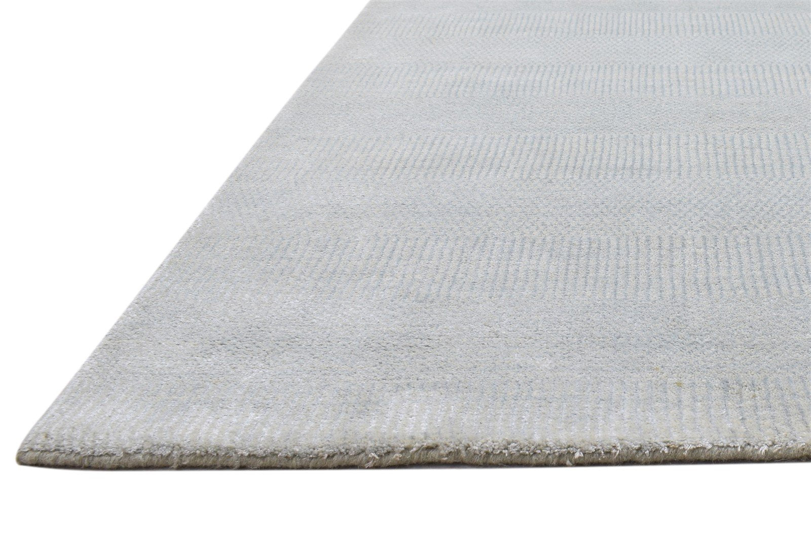 5X7 Rug Wool / Silk Silver Modern Handloom Moroccan Grass Trellis Room Size   7864151867541