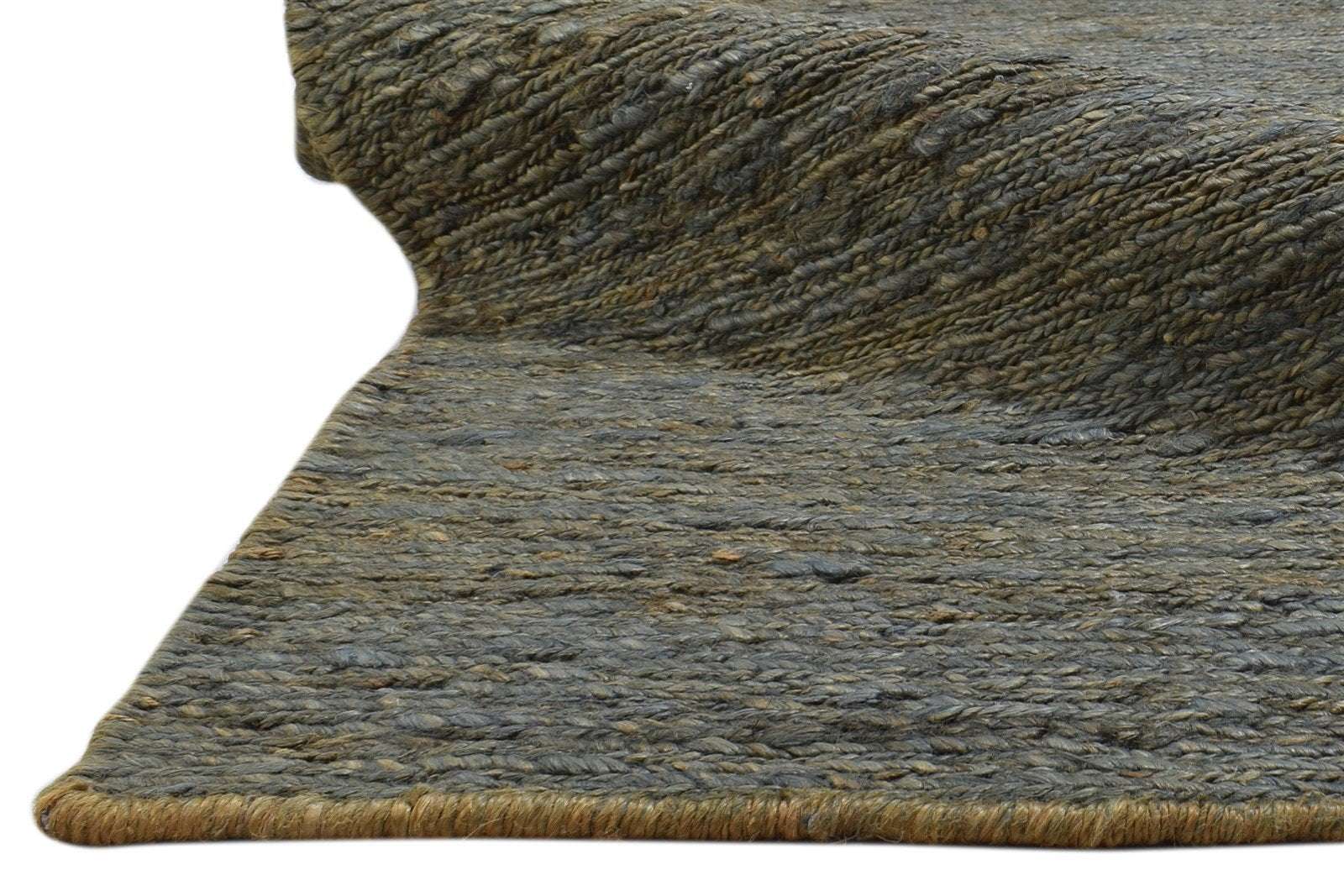 5X8 Rug Jute Charcoal Modern Hand Knotted Scandinavian Solid Room Size Carpet   7860699267221