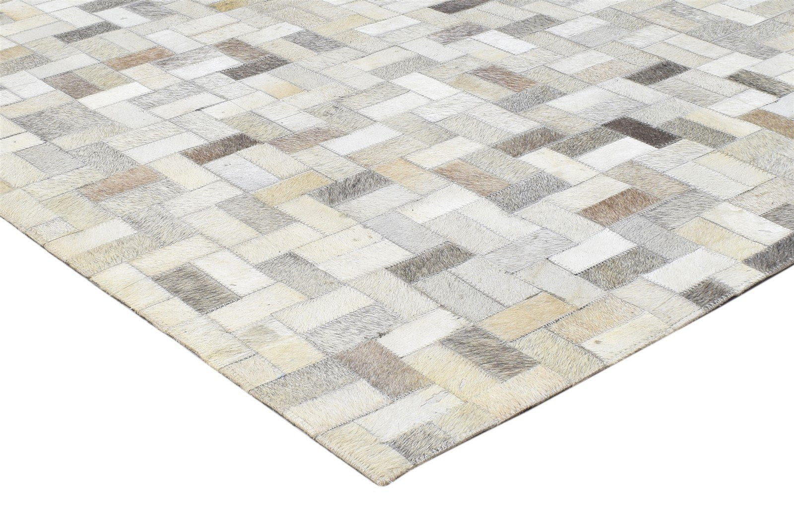 5X8 Rug Leather Beige Modern Hand Woven Scandinavian Geometric Room Size Carpet   7864433115285