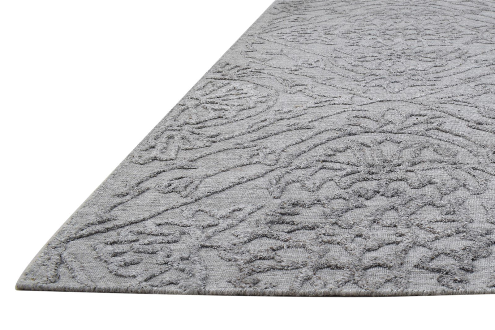 5X8 Rug Polypropylene Grey Modern Handloom Scandinavian Floral Room Size Carpet   7864156061845